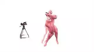 مؤخرة شاحبة تُضرب بعمود ضخم