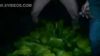 عاهرة سمراء تطلق دشاً ذهبياً ساخناً على مرتبتها الخاصة
