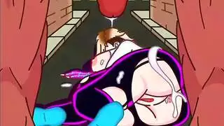 أعجوبة العنكبوت جوين يأخذ حمولة في بوسها الرطب