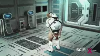 الجنس الأجنبي ثلاثي الأبعاد: الملاعين العاصفة الكبيرة المحمولة حلق كس من الأسير الساخن في الإباحية الخيال العلمي